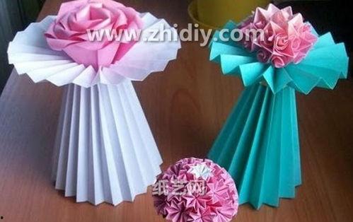 折纸花瓶视频,创意手工艺术品的制作教程